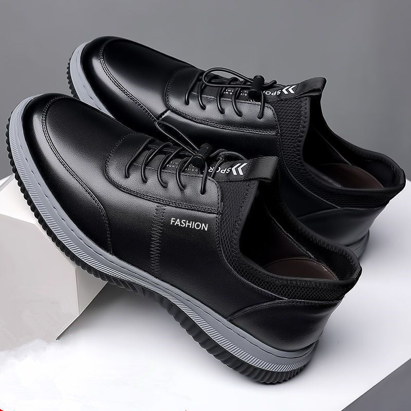 Men's Casual Leather Shoes Breathable Soft Bottom Soft Surface Board Shoes +